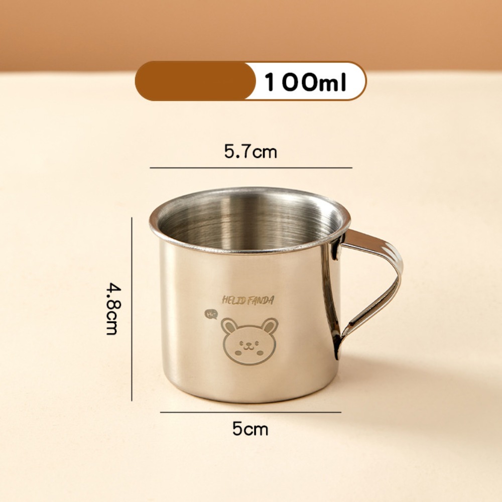 JIYAN2866 with Handle Tea Milk Cup Anti Drop 304 Stainless Steel Kid Water Cup Durable Childrens Cup