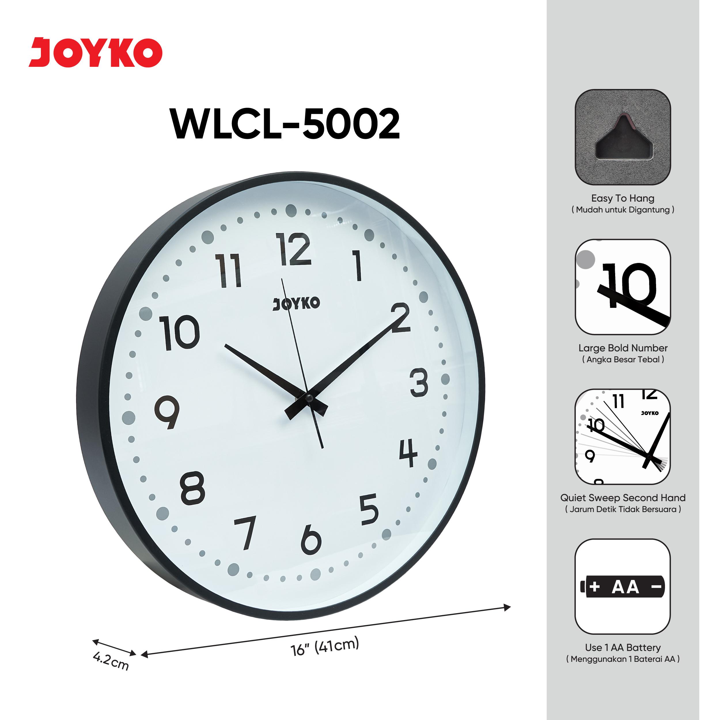 JOYKO Wall Clock Jam Dinding WLCL-5000~5002