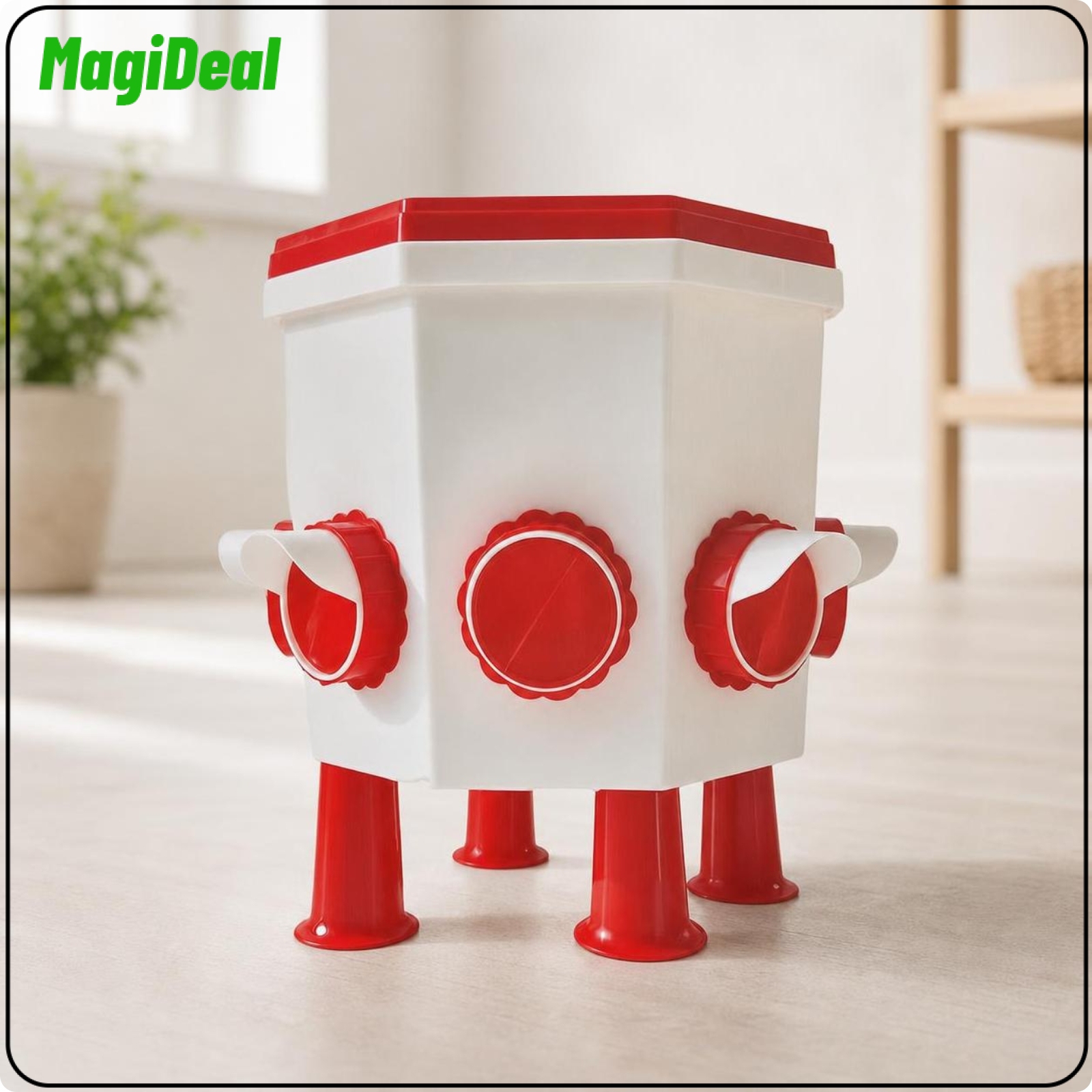 MagiDeal No-Waste Chicken Feeder with Legs Octagonal Chicken Feeder with Feed Ports Covered Plastic for Ducks, Farm Yard ราคา 7,067 บาท*ส่งฟรี