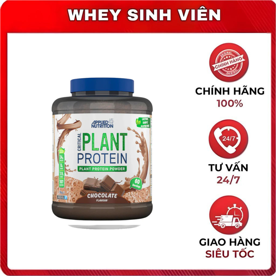 Đạm Bổ Sung Protein APPLIED NUTRITION CRITICAL PLANT PROTEIN Protein thực vật 1.8KG tại Whey Sinh Viên HP