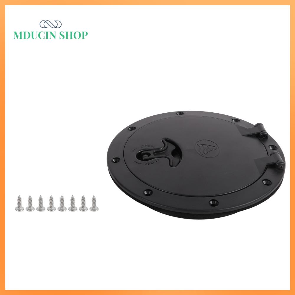 MDUCIN SHOP 6 inch tròn Bộ tấm sàn kayak Màu đen Chất liệu ABS Cửa hầm boong Phụ kiện thiết bị Thiết kế ra Nắp đậy Câu cá bằng kayak