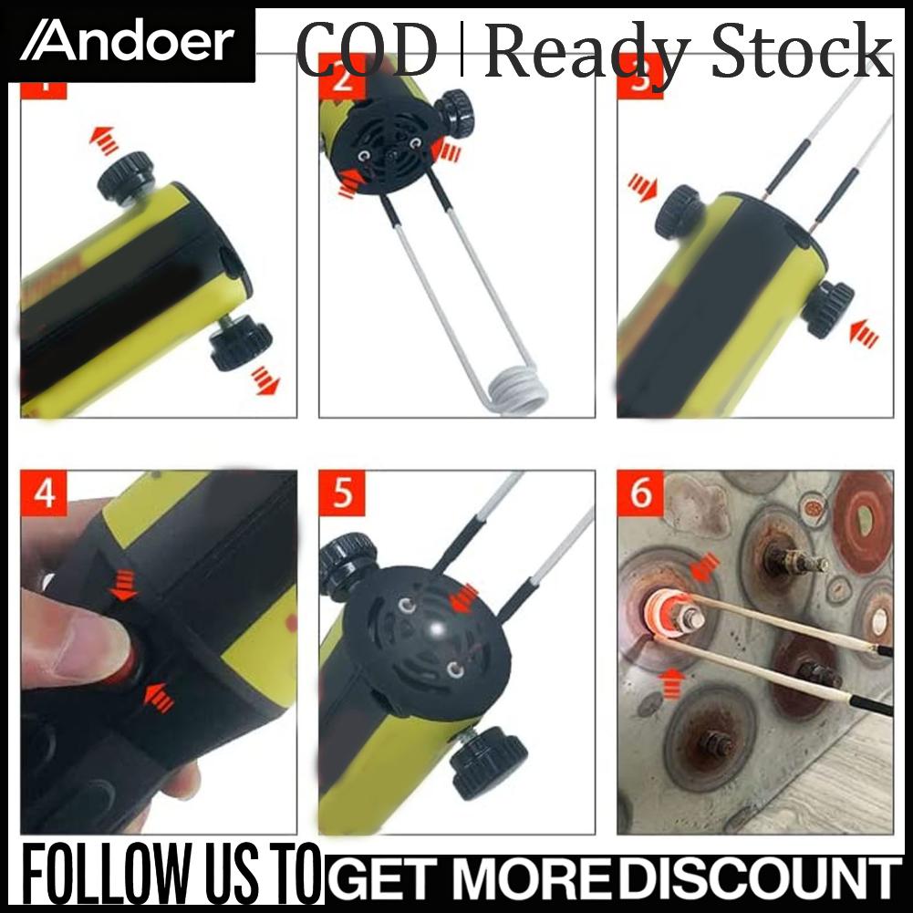 Andoer ยานยนต์Flamelessความร้อนBolt Busterเครื่องมือความถี่สูงMagnetic Inductionเครื่องทำความร้อนชุด3.0มม.แกนทองเหลืองมือถือที่ถูกต้องป้องกันความร้อนสูงเกินไปสำหรับเครื่องจักร ราคา 7,174 บาท*ส่งฟรี