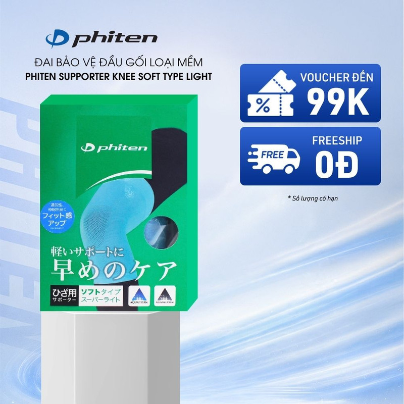 Đai Bảo Vệ Khớp Gối Loại Mềm Phiten Supporter Knee Soft Type Light