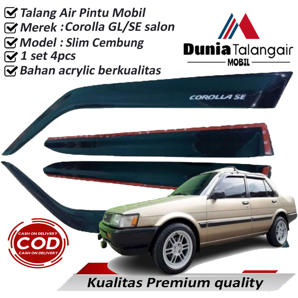 talang air mobil toyota Corolla GL/SE salon thn 1984-1987 model slim premium quality 4pintu Harga 200,000 rupiah*Gratis Ongkir