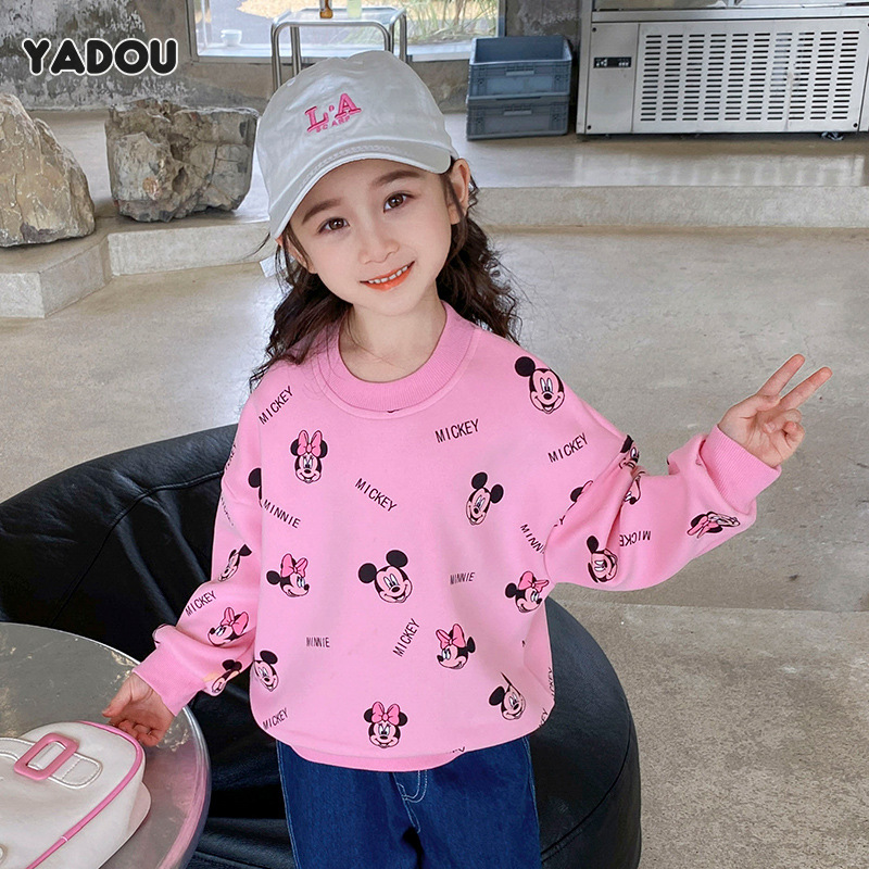 YADOU Children's fashion printed sweatshirt New style cute cartoon long sleeve top for girls ราคา 154 บาท*ส่งฟรี