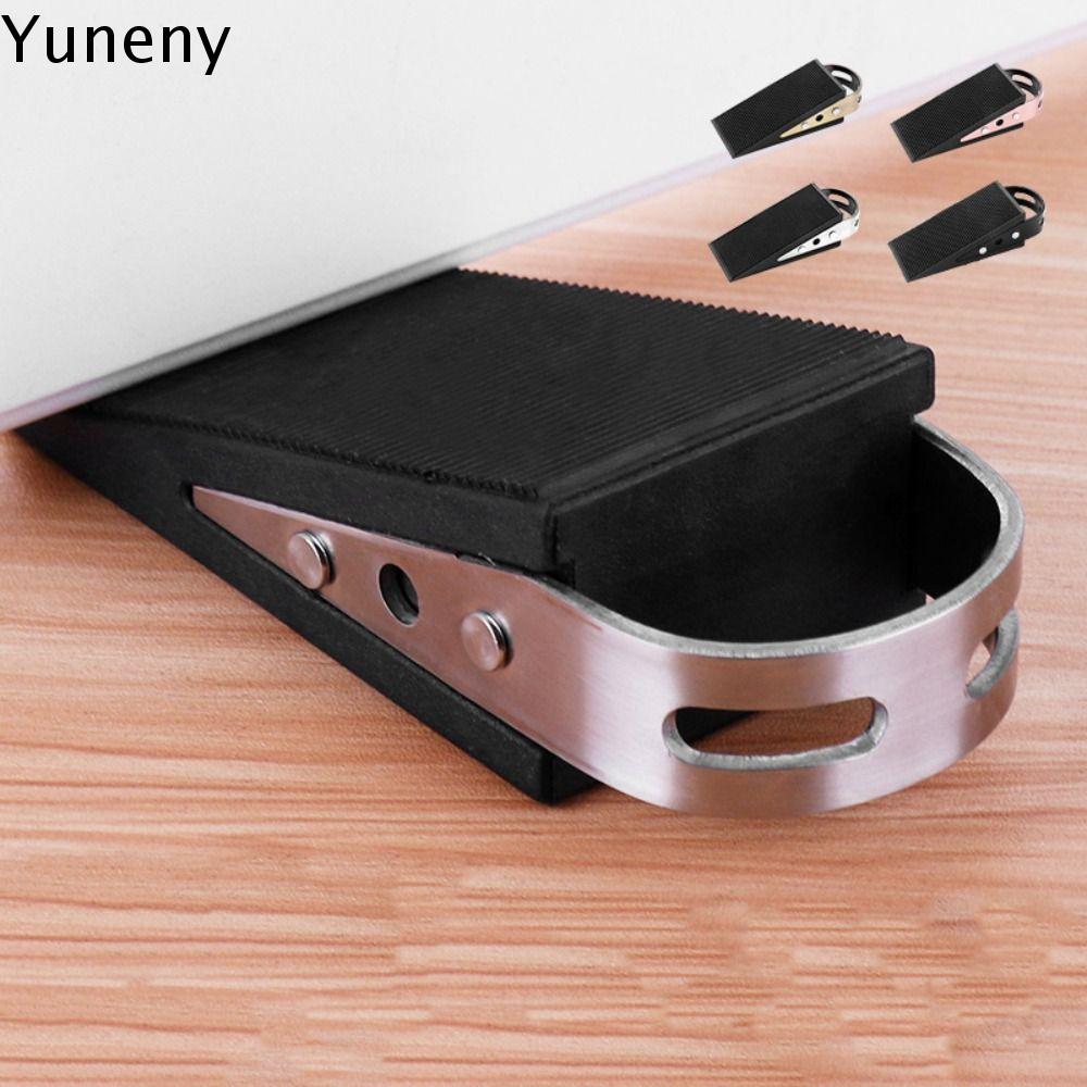 YUNENY Cao su Chặn cửa Thép không gỉ Tái sử dụng Chốt cửa hình nêm Chống gió Tối giản Khối chống sốc Nhà