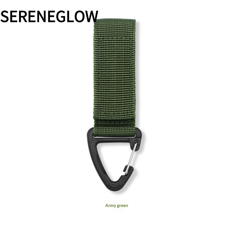SERENEGLOW Outdoor Tactical Nylon Strap with D-Shaped Carabiner Hook for Backpack, Keychain, and Multi-Functional Climbing Use ราคา 18 บาท*ส่งฟรี