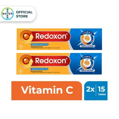 [Bundle of 2] Redoxon Triple Action Orange Effervescent 15 Tablets Exp Jan23