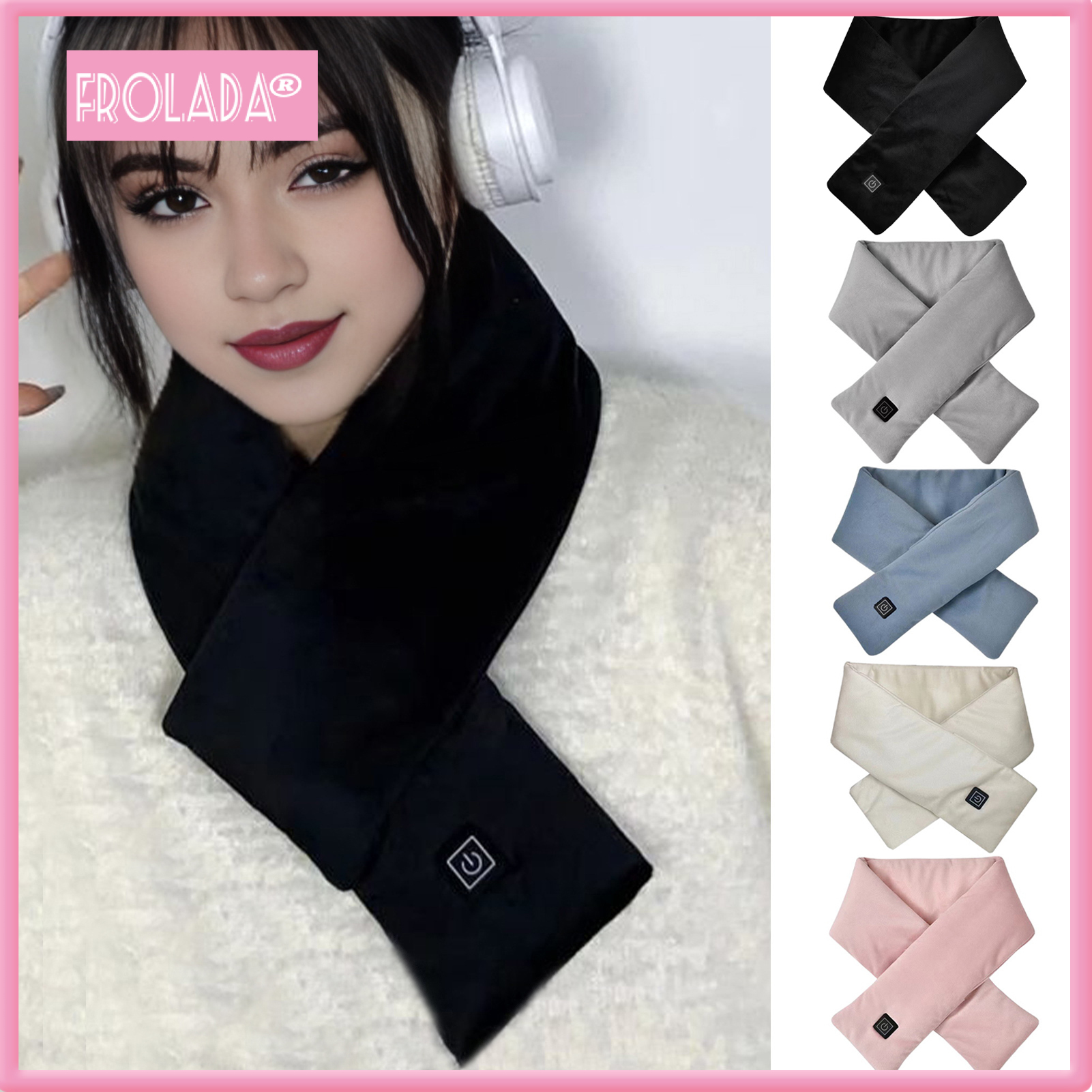 USB Heated Thermal Scarf 3 Temperature Levels Solid Color Thickened Scarf Autumn Winter Women Neck Warmer ราคา 310 บาท*ส่งฟรี