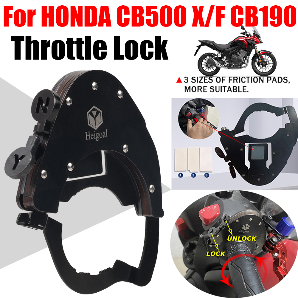 Cruise control handlebar throttle lock assist for honda cb500x cb500f cb190 cb190r cb190ss cb190x cb190f