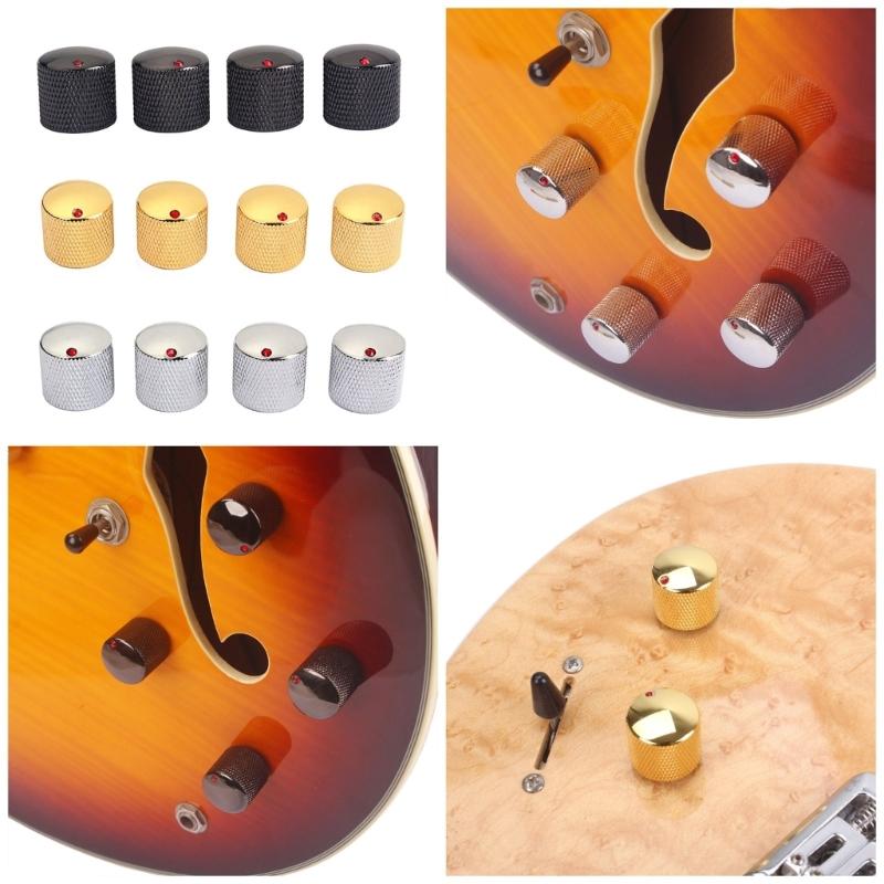 4 cái nonslip Guitar núm điều khiển chiết áp Đàn Ghi-ta Bass điện knobs kim loại khối lượng điều chỉnh chủ âm knobs lâu dài