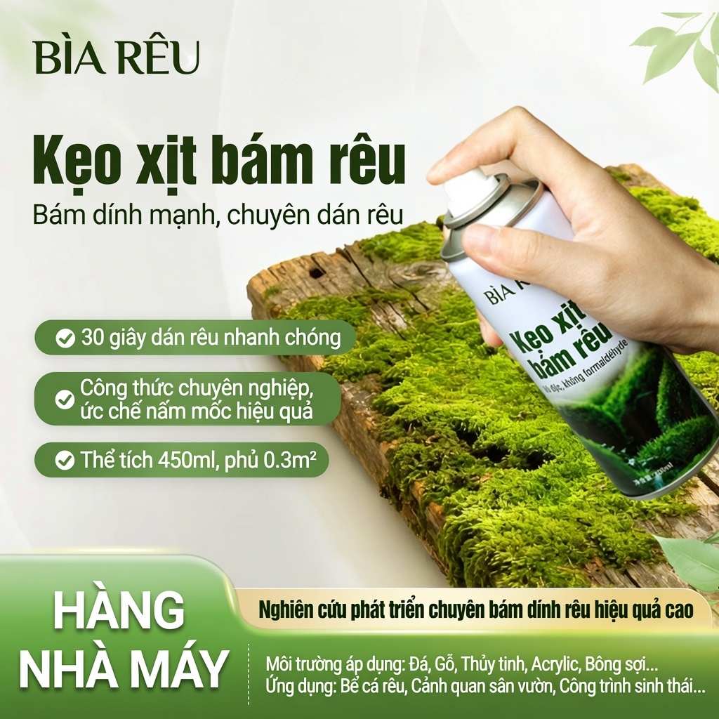 [Có sẵn] Keo xịt nhanh khô dán rêu, tiểu cảnh terrarium bể thủy sinh, DIY