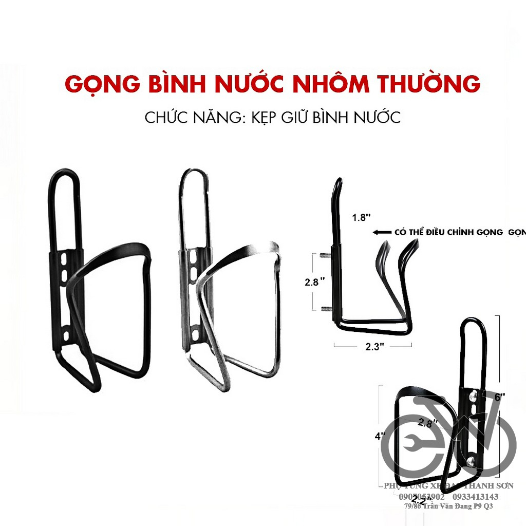 Gọng bình nước, giá treo bình nước xe đạp [ hợp kim nhôm ] TẶNG KÈM ỐC GẮN