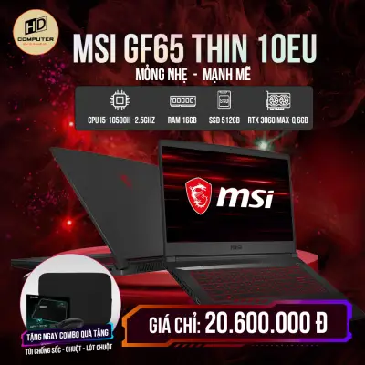 Laptop MSI Gaming GF65 Thin 10UE i5 10500H/16GB/512GB/6GB RTX3060 Max-Q/144Hz