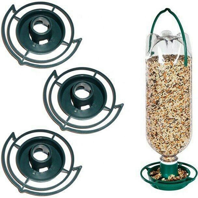 Outdoor Bird Feeder Automatic Hanging Plastic Feed Bowl for Parrot Pigeon Pet Indoor Bottle Mouth Docking
