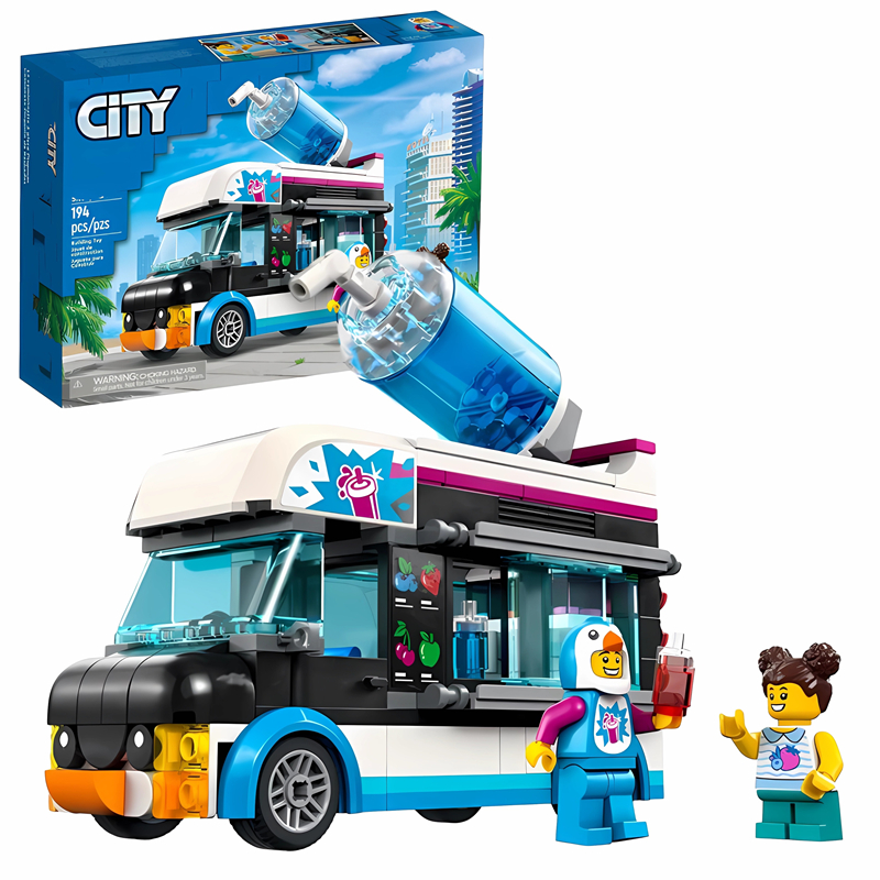 LEGO Penguin Man Frozen Car 60384 City Series Vehicle New Product Assembly Block Childrens Crossing