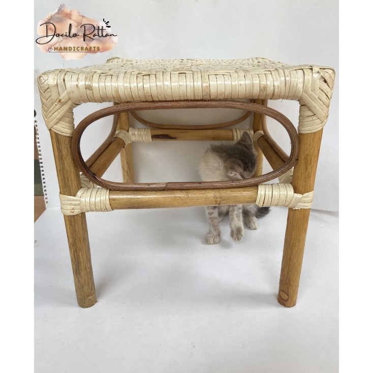 Đôn mây tre- Ghế đòn bằng mây- Ghế ngồi nhặt rau- ghế đẩu mây