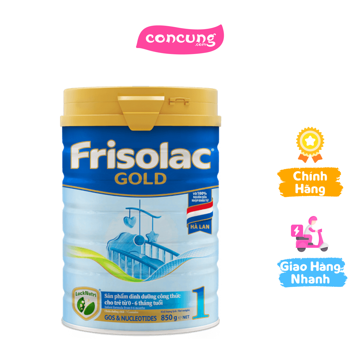 Frisolac Gold 1, 0 - 6 tháng tuổi (850gr)