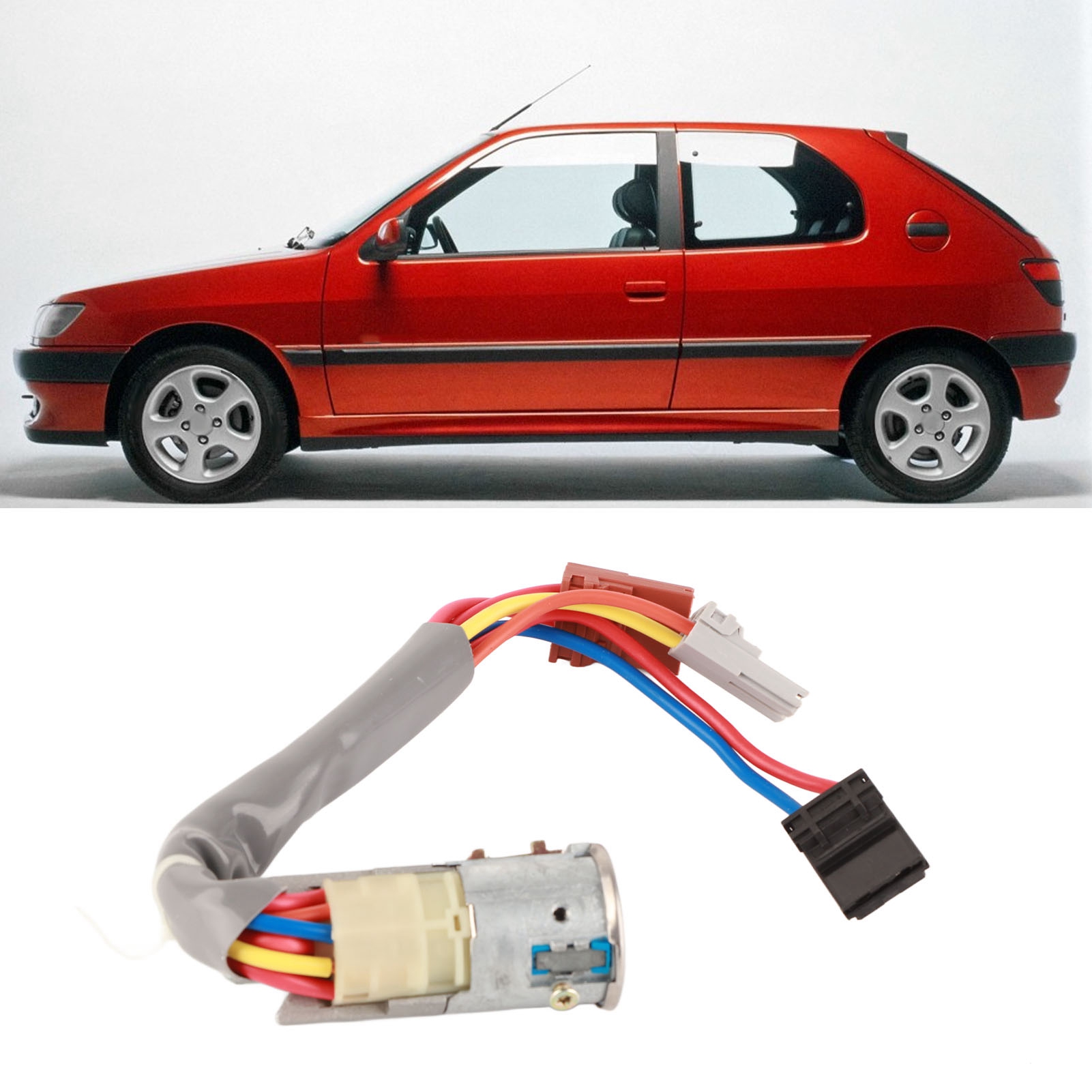 Phím đánh lửa khóa chuyển đổi Khóa Tay Lái công tắc đánh lửa 416299 Bộ khóa thay thế cho 306 tất cả 1993 to1997