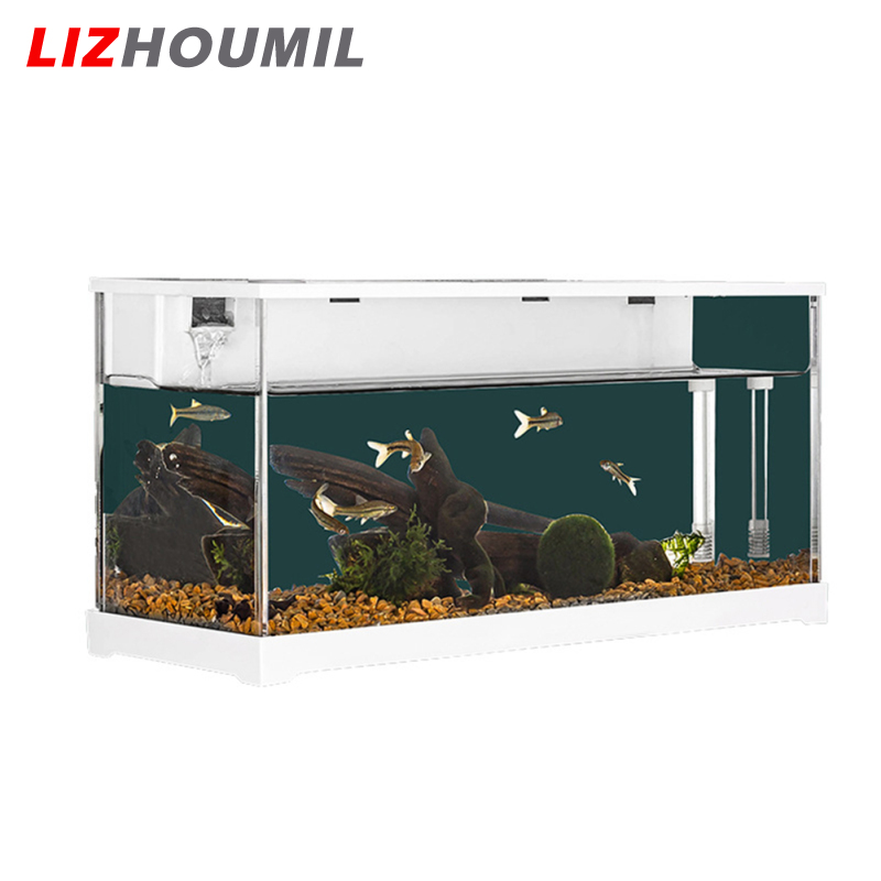 LIZHOUMIL Acrylic Goldfish Tank, Aquarium Small Transparent Fish Tank, Filter Desktop Aquarium Fish Bowls, Modern Mute Aquarium Accessories For Goldfish ราคา 861 บาท*ส่งฟรี