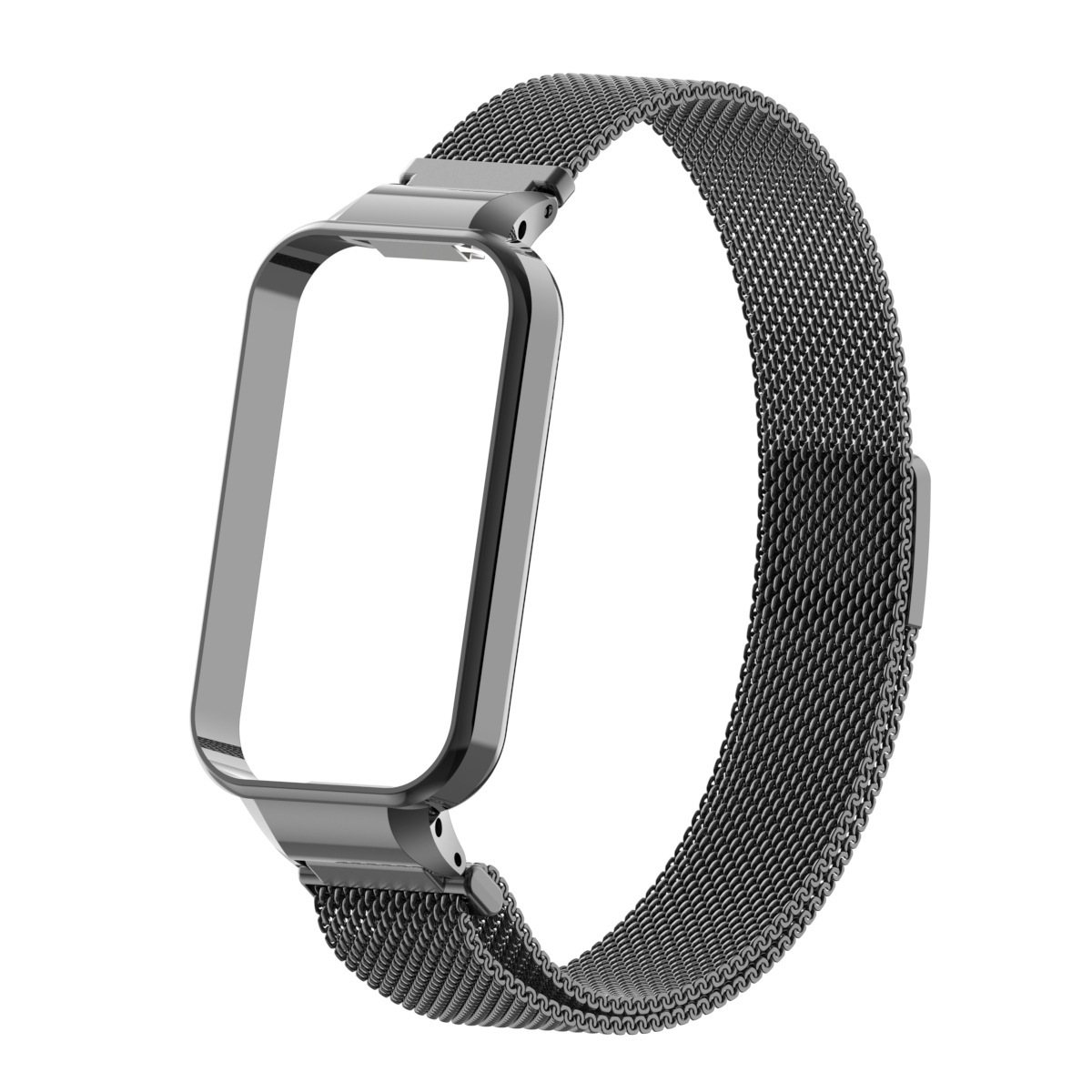 Dây đeo Milan cho xiaomi Band 9 Active với vỏ bảo vệ kim loại Bumper Vòng đeo tay từ tính cho mi ban