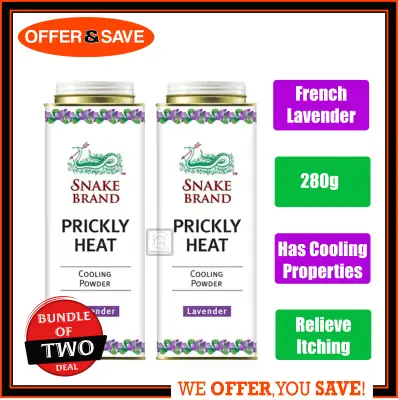 [BUNDLE OF 2] Snake Brand Prickly Heat Powder French Lavender 280g