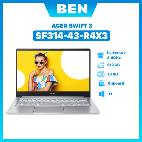 Laptop Acer Swift 3 SF314-43-R4X3 (NX.AB1SV.004)/ Bạc/ AMD Ryzen 5-5500U - Hàng chính hãng
