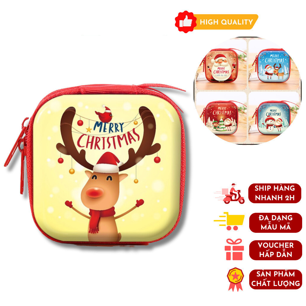 Ví Đựng Tiền Xu, Tiền Lẻ Hình Noel Đáng Yêu, Dễ Thương Dành Cho Bé . m