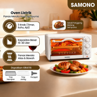 Samono Electric Oven Low Watt 20 Liter SW-EOW20 3 Knob Pengatur Suhu Kaca Gelas Traansparan - KB