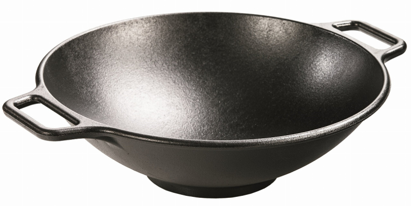 Lodge Pro-Logic Wok With Flat Base and Loop Handles, 14-inch, Black Singapore
