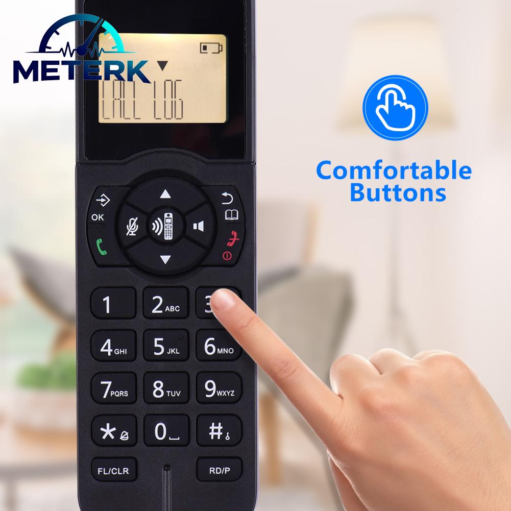 Meterk โทรศัพท์ไร้สายแบบขยายได้ โทรศัพท์พร้อมจอแสดงผล LCD หมายเลขผู้โทร 50 สมุดโทรศัพท์ ความทรงจำ โทรแบบแฮนด์ฟรี ประชุมทางโทรศัพท์ 16 ภาษา รองรับ 5 เครื่อง การเชื่อมต่อสำหรับสำนักงาน ธุรกิจ บ้าน Fami ราคา 1,187 บาท*ส่งฟรี