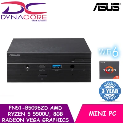 【DELIVERY IN 24 HOURS】DYNACORE - ASUS PN51-B5096ZD Complete Mini PC (Ryzen 5 5500U/8GB RAM/512GB NVMe/Radeon Vega Graphics/Win 10 Home)