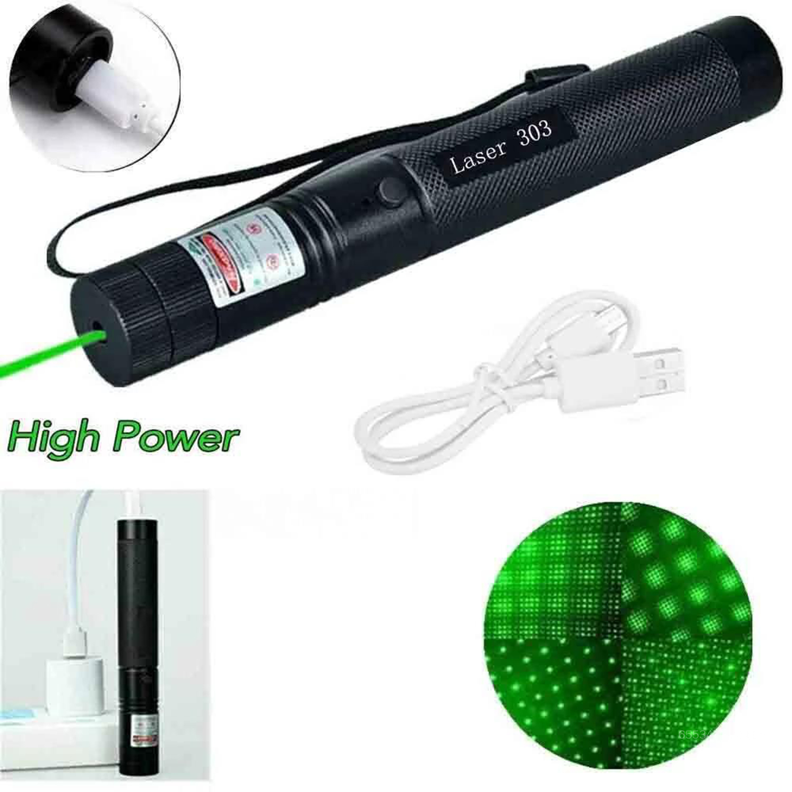 High Power Laserpointer Pen USB Charge Visible Beam Laser Pen for Indoor Classroom Interactive S6-XM-VN