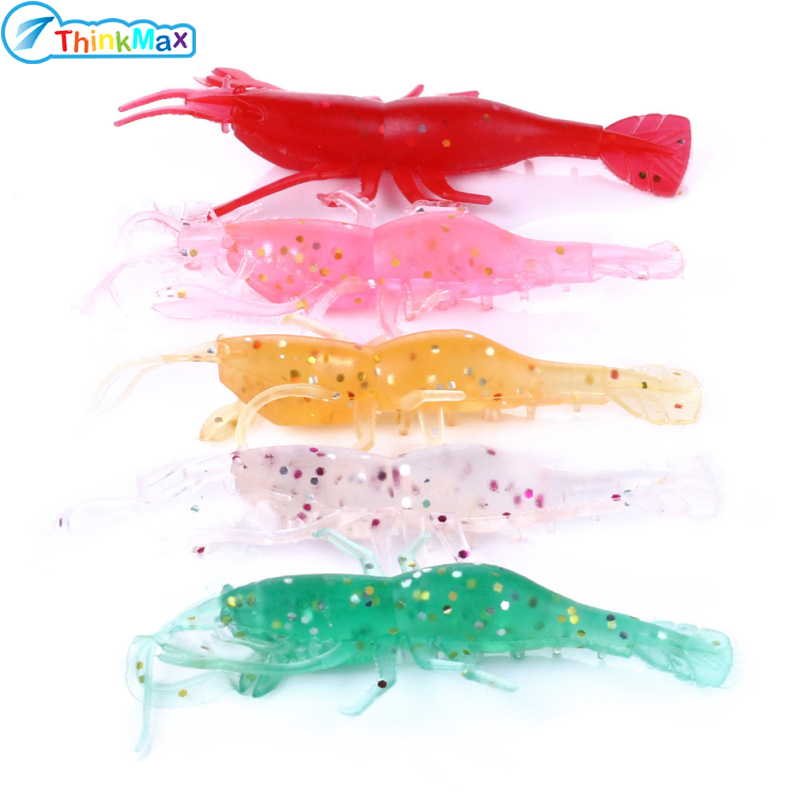 5pcs/set Soft Bait 8cm-3.6g Lure Soft Shrimp Bait Fishing Accessories ราคา 8 บาท*ส่งฟรี