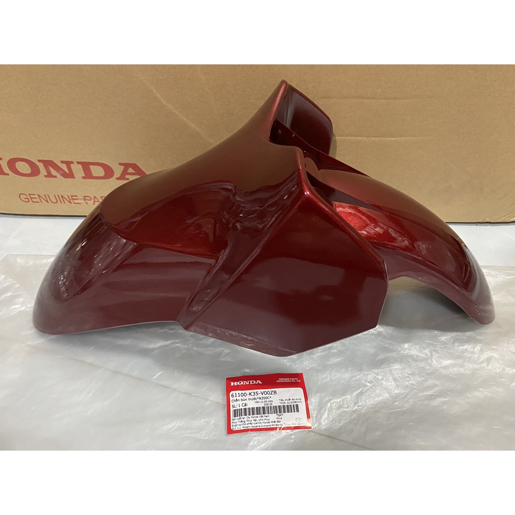 Chắn bùn trước | dè trước PCX125 (2014-2016) màu Đỏ mận *R350C* chính hãng Honda (61100-K35-V00ZB)