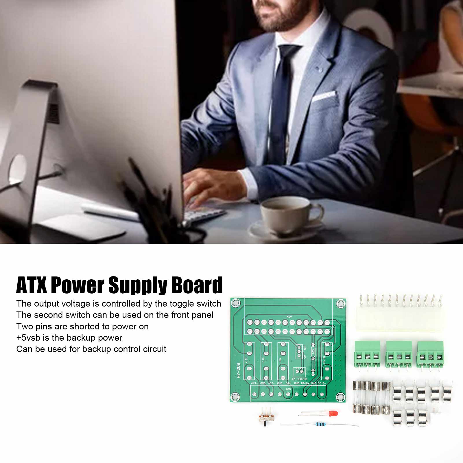 Garosa Bảng Nguồn Cung Cấp Điện Đột Phá Để Bàn Adapter Module Tiện Lợi Với 21 Chiếc Phụ Kiện + Đầu Ra 5Vsb Cho Máy Tính Để Bàn Giá 137,000 Đồng*Miễn phí vận chuyển