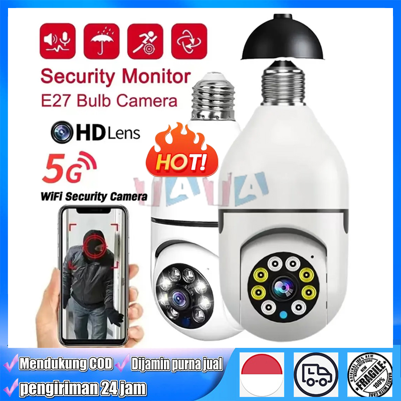 Kamera CCTV v360 pro outdoor Bohlam IP camera Kamera Wifi jarak jauh lewat hp 360° Wide 1080P HD CCTV Lampu Harga 69,000 rupiah*Gratis Ongkir