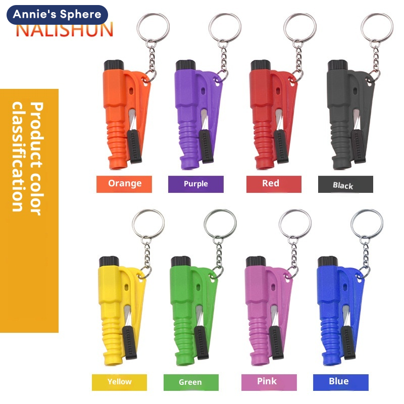 Annie's Sphere Emergency Glass Cutter for Cars Comes with a Portable Key Small Safety Hammer for Quick Escape from Life Threatening Situations. ราคา 15 บาท*ส่งฟรี