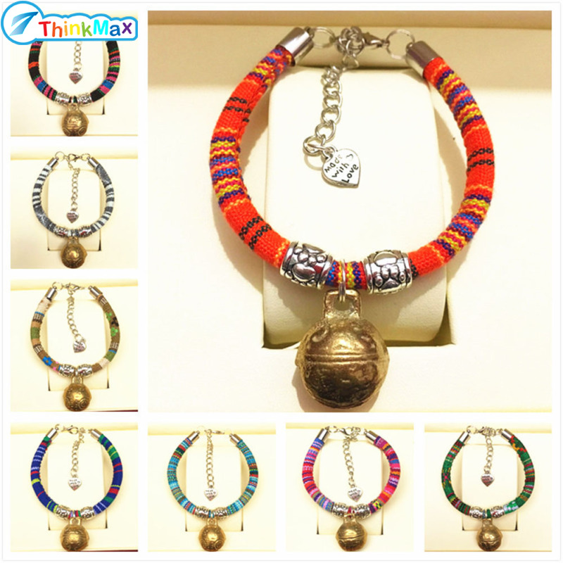 Pet Cat Decorative Collar Ethnic Style Hand-woven Cotton Rope Pet Dog Necklace Pet Neck Accessories With Bell ราคา 22 บาท*ส่งฟรี