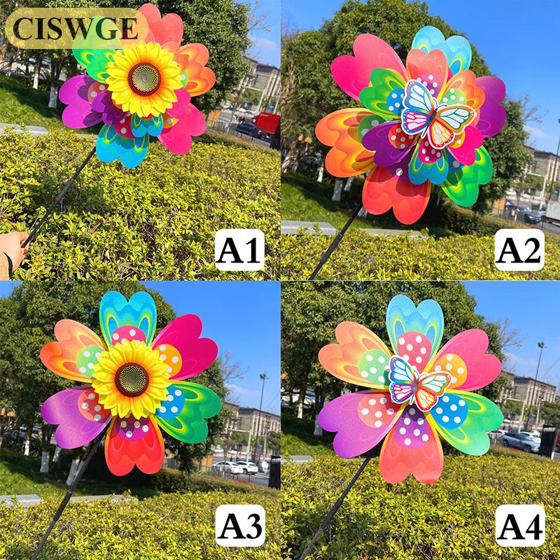 CISWGE 1PC Sunflower/Butterfly Windmill pinwheel ที่มีสีสันเลื่อมกังหันลม ราคา 39 บาท*ส่งฟรี