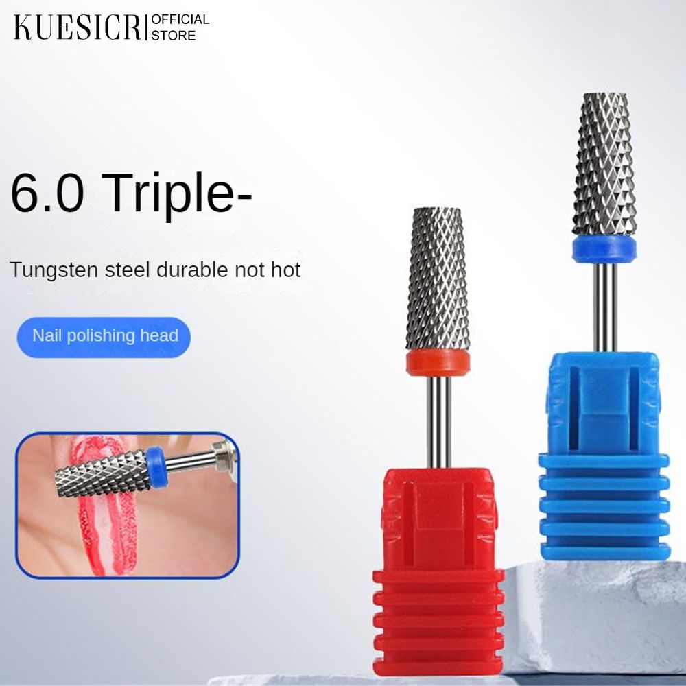 ผลิตภัณฑ์ความงามและการดูแลผิว KUESICR Nail Grinding Head, Silver Stainless Steel Grinding Head, Good Quality, Doesn'T Get Hot on the Nails, Durable, Nail Drill Bits 【Delivery 2-3 days】