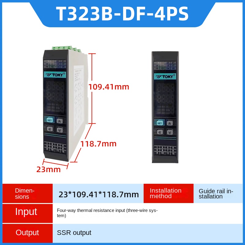 Bộ Điều Khiển Nhiệt Độ 4 Kênh T323B-DF-4PS 24V TOKY | tùy chọn T323B-DF-4PT8/4PS8 PID Số Hiển Thị Cao Cấp 24V RS485 – Chính Xác, Linh Hoạt Cho Công Nghiệp