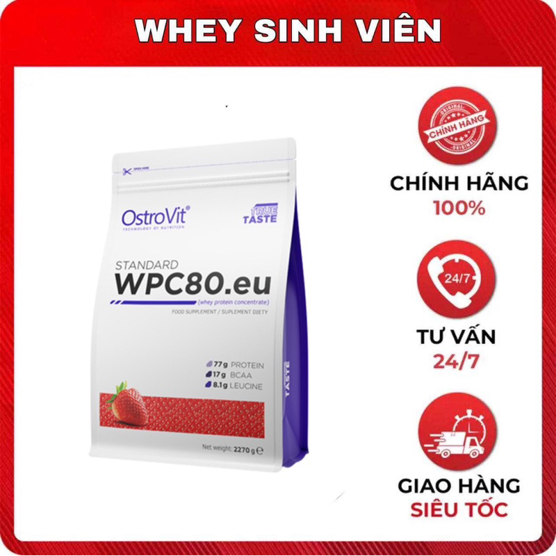 [Chính hãng] Ostrovit Whey WPC80 - Whey Protein Sữa Tăng Cơ Bắp giá sinh viên (2.27 kg)