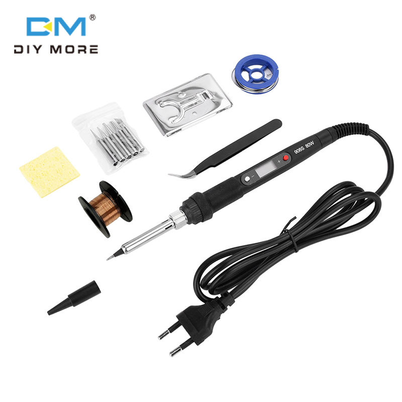  diymore AC220V 908S với công tắc 80W có dây Mỏ hàn nội bộ màn hình LED kỹ thuật số nhiệt có thể điều chỉnh nhiệt độ nhiệt độ không đổi mỏ hàn công cụ sửa chữa 