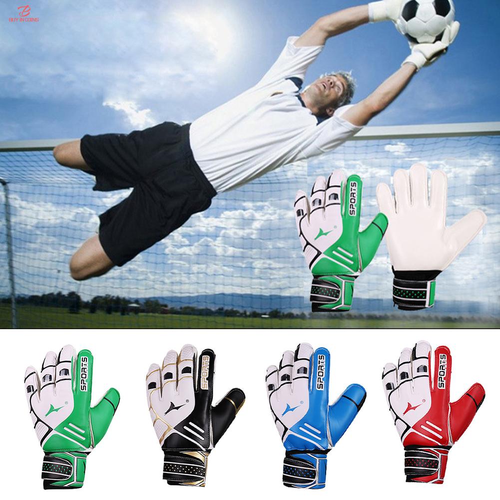 TOP★Bc 1 Cặp trẻ em người lớn chuyên nghiệp Găng tay thủ môn bóng đá 4mm dày cao su chống mặc trượt găng tay luyện tập với thiết bị bảo vệ ngón tay 105