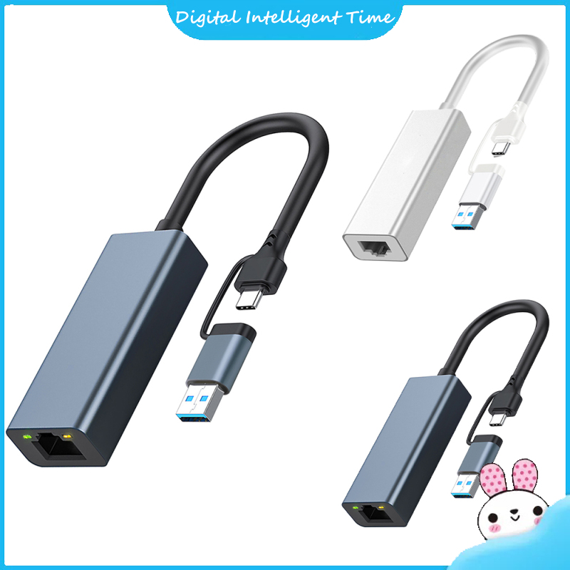 2 trong 1 Bộ chuyển đổi Ethernet USB để 1000/100mbps Bộ chuyển đổi mạng RJ45 Mạng LAN có dây Bộ chuyển đổi cho laptop PC