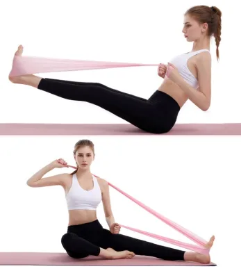 Ready Stock Yoga Pilates Stretch Resistance Band 1.8m 1.5m 2.0m Workout Elastic Exercise Training Rubber Physio Crossfit Fitness Band Strap Theraband - intl