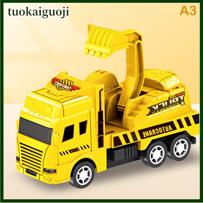tuokaiguoji Trẻ em Đồ chơi xe hơi quán tính vệ sinh xe tải mô hình kéo trở lại kỹ thuật quân sự Xe chữa cháy động cơ bé trai đồ chơi cho trẻ em Quà tặng - 4
