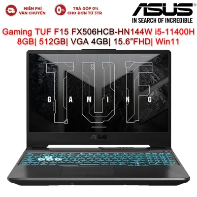 Laptop ASUS Gaming TUF F15 FX506HCB-HN144W i5-11400H| 8GB| 512GB| VGA 4GB| 15.6”FHD| Win11