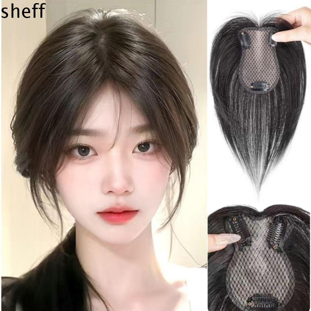 SHEFF Tóc mái giả Tóc mái 3D Phần giữa Nối tóc Tóc giả tổng hợp Thời trang Không đường may Tóc mái hàng đầu Phụ nữ